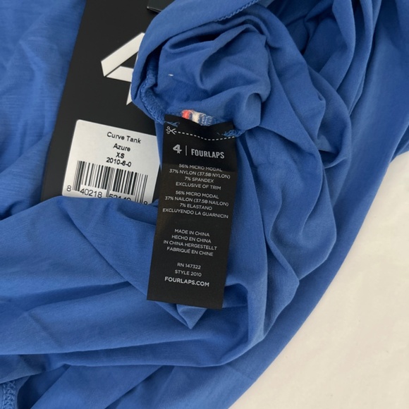 NWT FOURLAPS CURVE TANK IN AZURE - Picture 5 of 8